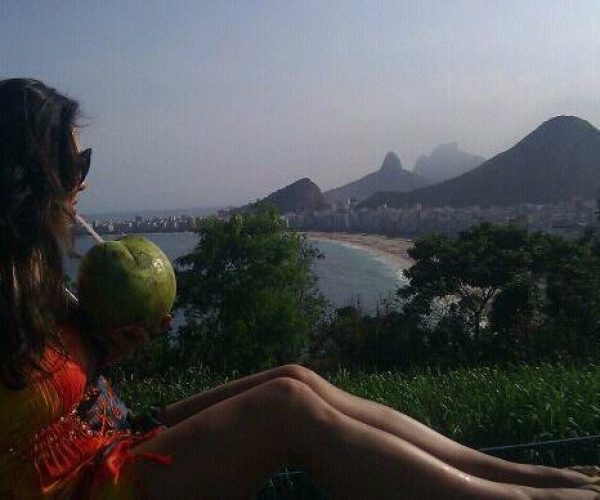 Coconut looking over Rio Brazil